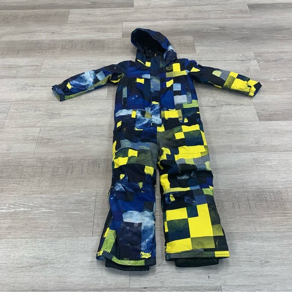 SMAINING Yellow Plaid Kids Waterproof Winter One Piece Snowboard Suit Size 6T - Picture 4 of 7